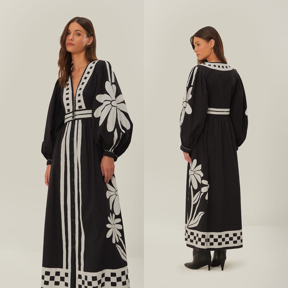 NWT FARM Rio Black Nature Maxi Dress Sz XXS - Picture 3 of 11